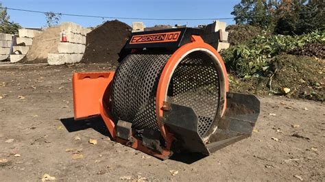 skid steer trommel|skid steer screener attachment.